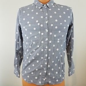GAP Boyfriend Fit Polka Dot Blouse Sz XS